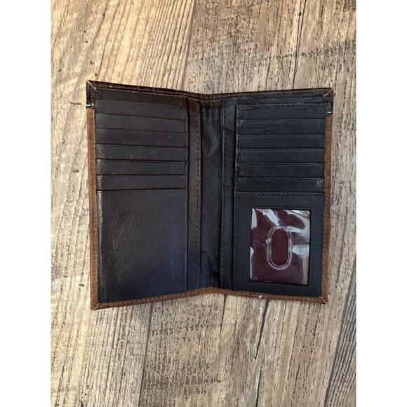 AMERICAN BISON LEATHER WESTERN WALLET/CHECKBOOK COVER - Picture 3 of 10